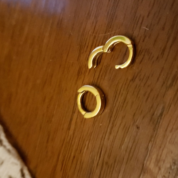 18k gold plated over sterling silver hugger earrings - Picture 2 of 4